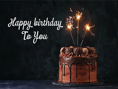 Happy Birthday! Birthday party chocolate cake gif. — Download on  Funimada.com