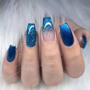 Blue ombre nails