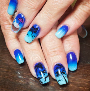 Blue ombre nails