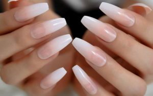 White ombre nails