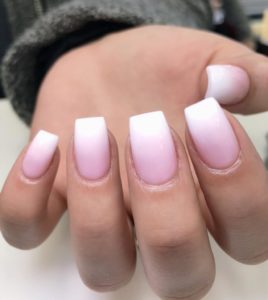 Pink and white ombre nails