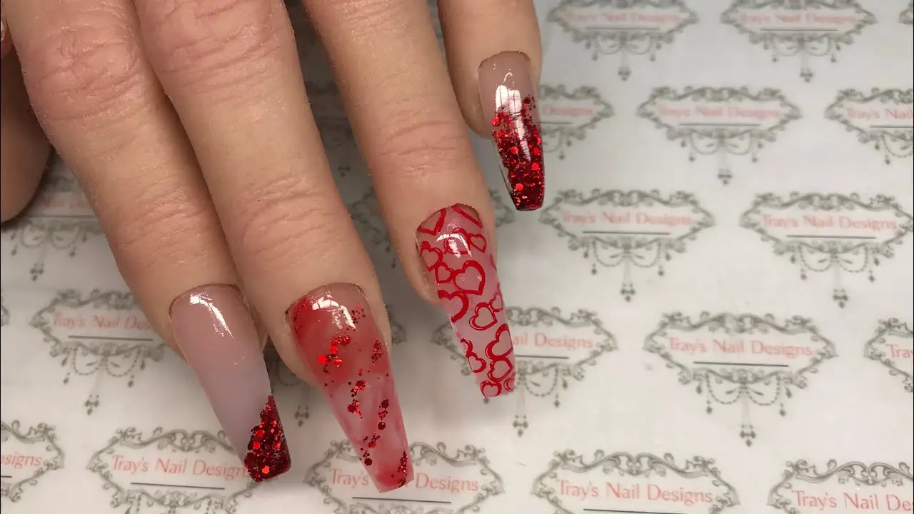 Red Coffin Red Valentine's Day Nails
