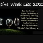 Valentine Week List 2022