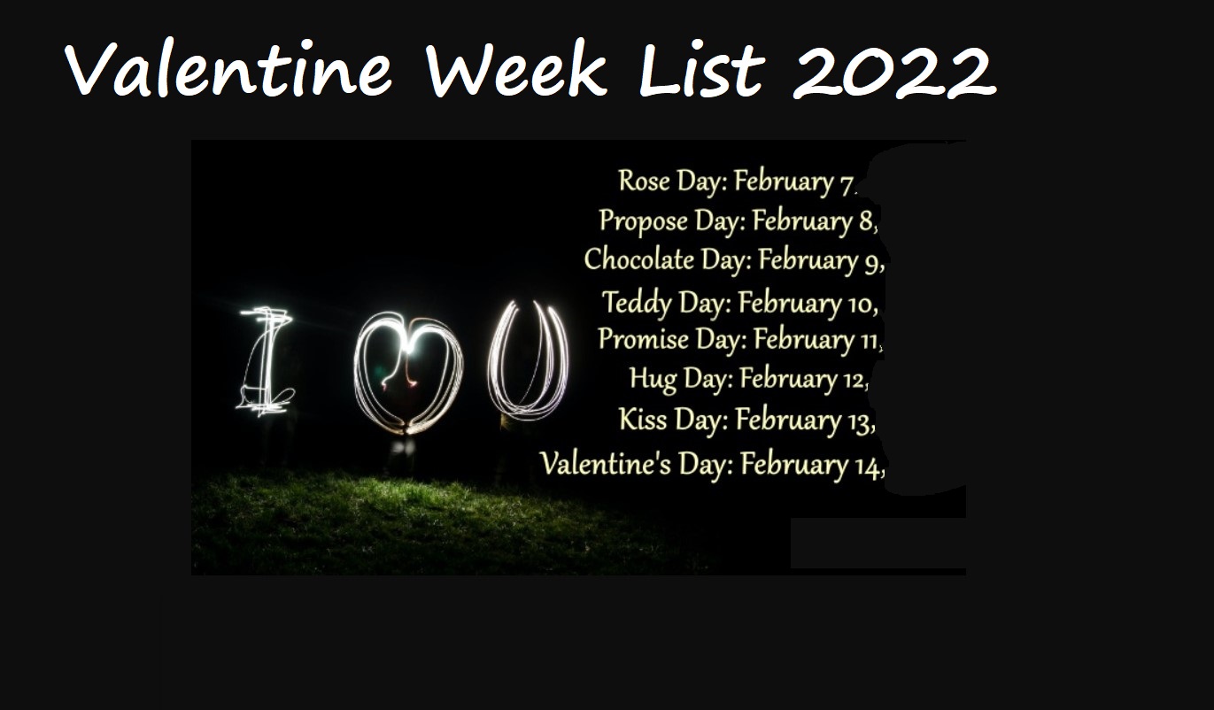 Valentine Week List 2022