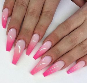 Pink ombre nails