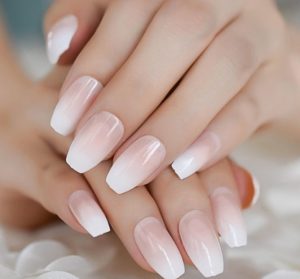 White ombre nails