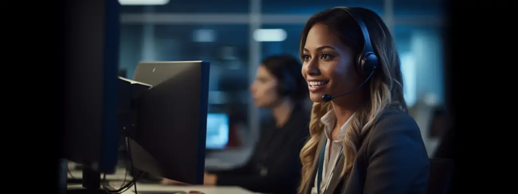 A contact center agent provides quality customer support